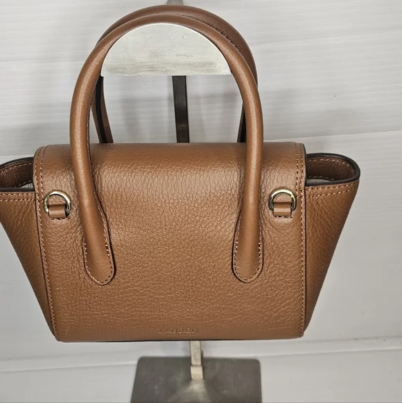 Lauren Ralph Lauren Pebbled Leather Small Tanner SatchelTan - Picture 2 of 5